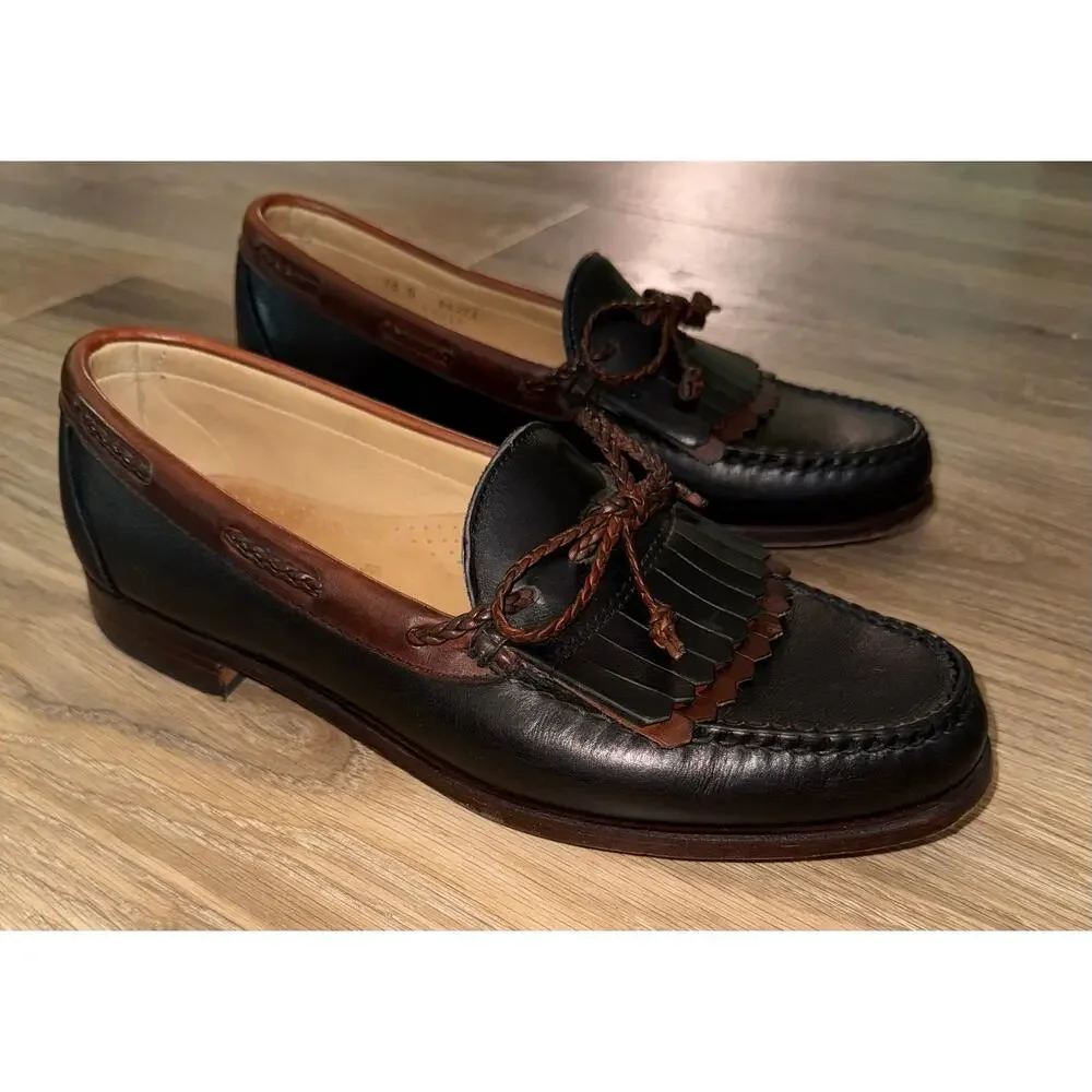 Allen Edmonds Woodstock Black\Brown Loafer Dress Shoes Made in USA - size 10D